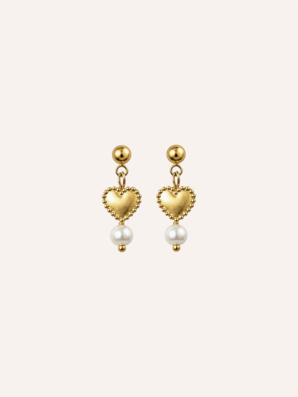 Heart Pearl Drop Ohrringe